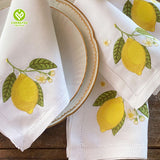 CY-NAP-012 Lemon Design Hemstitch Napkin with Embroidery