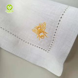 CY-NAP-014 Bee Pattern Hemstitch Napkin with Embroidery