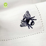 CY-NAP-014 Bee Pattern Hemstitch Napkin with Embroidery