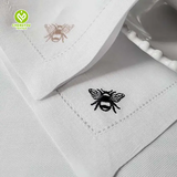 CY-NAP-014 Bee Pattern Hemstitch Napkin with Embroidery