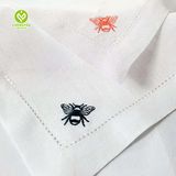 CY-NAP-014 Bee Pattern Hemstitch Napkin with Embroidery