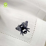 CY-NAP-014 Bee Pattern Hemstitch Napkin with Embroidery