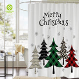 CY-SC-006 100% Polyester Waterproof Christmas Shower Curtain