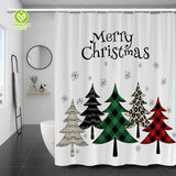 CY-SC-006 100% Polyester Waterproof Christmas Shower Curtain