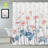 CY-SC-008 100% Polyester Waterproof Leaf Vine Printing Shower Curtain