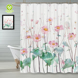 CY-SC-008 100% Polyester Waterproof Leaf Vine Printing Shower Curtain