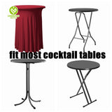 CY-TAB-021 Ruffle Cocktail Spandex Pleated Table Cover