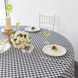 Wholesale Round Red Black Checkered Tablecloths Party Decorative Hotel Restaurant Round Table Cloths