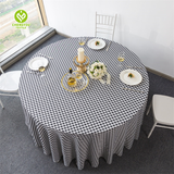 Wholesale Round Red Black Checkered Tablecloths Party Decorative Hotel Restaurant Round Table Cloths