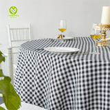 Wholesale Round Red Black Checkered Tablecloths Party Decorative Hotel Restaurant Round Table Cloths