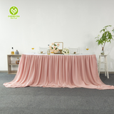 100% Polyester Chiffon Tutu Tulle Table Skirt for Rectangle Round Tables Wedding Birthday Party