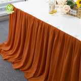 Wholesale luxury rotary table skirt white tutu tulle chiffon led table skirt for wedding decoration