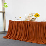 Wholesale luxury rotary table skirt white tutu tulle chiffon led table skirt for wedding decoration