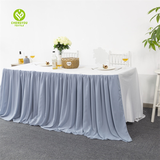 chiffon table skirt roll buffet table skirting whole sale fitted table skirts