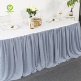 chiffon table skirt roll buffet table skirting whole sale fitted table skirts