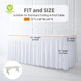 CY-TAB-020 Thick 2 in 1 Spandex Table Skirt Table Cover,Rectangle Fitted Tablecloth with Pleated Skirt,Wrinkle Free Rectangular Table Cloth for Banquets and Vendor Event