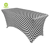 CY-TAB-023 Spandex Printing Tablecloth Wedding Event Patio Table Decorations Elastic Fabric Stretch Table Covers