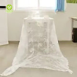 CY-TAB-024 White Round Tablecloth with Floral Lace Table Linens Wedding Party Events Decorations Dining