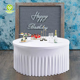 CY-TAB-019 Round Tablecloth Spandex Table Skirts, Spandex Round Table Cloth, Wrinkle Free Round Table Clothes Covers